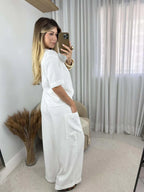 Kit 2 Conjuntos Blusa Decote V e Calça