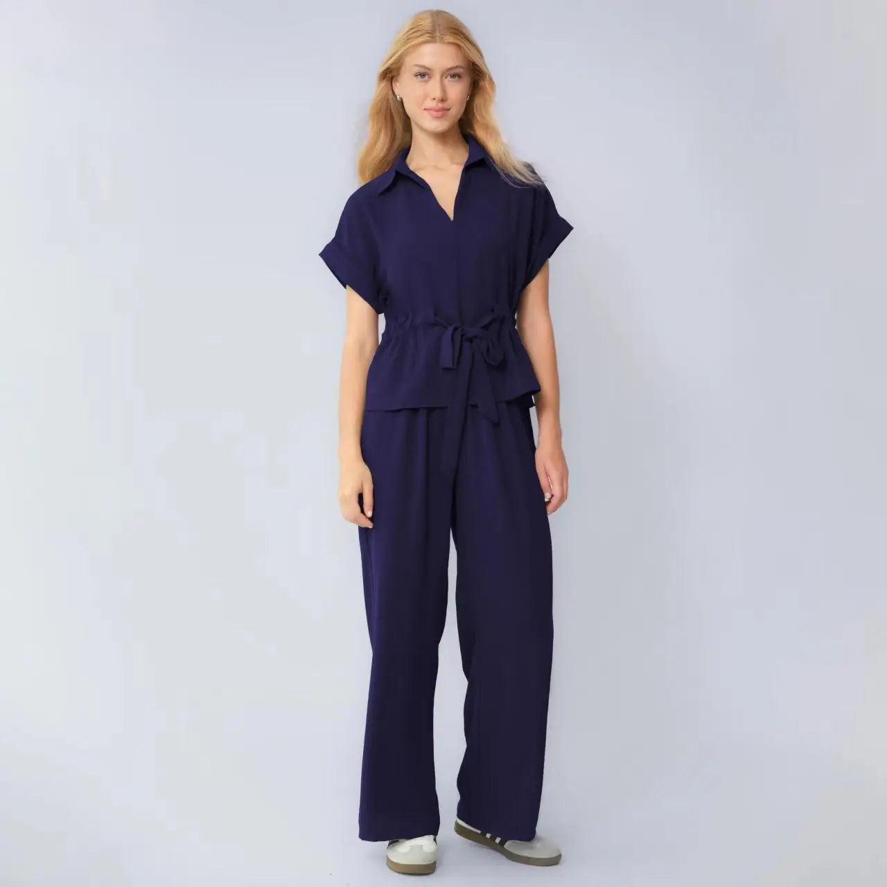 Conjunto Valena™ com Amarração de Laço e Pantalona Fluida