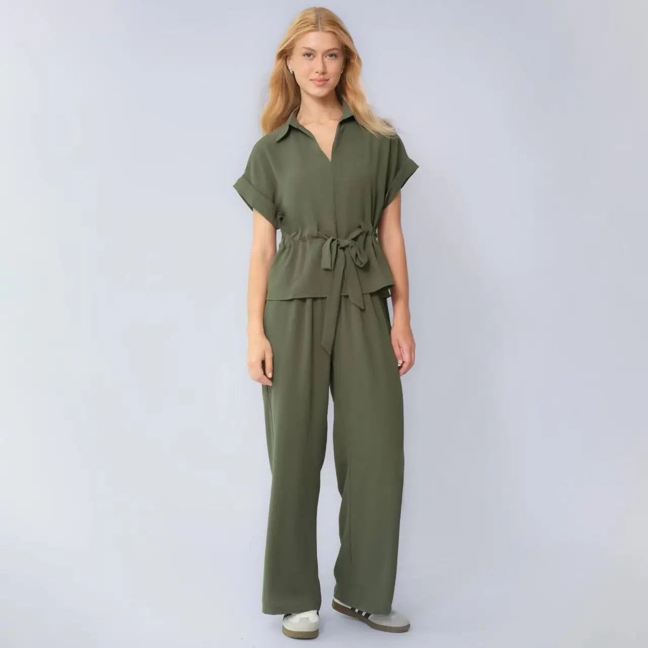 Conjunto Valena™ com Amarração de Laço e Pantalona Fluida
