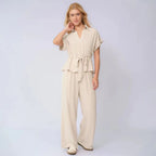 Conjunto Valena™ com Amarração de Laço e Pantalona Fluida