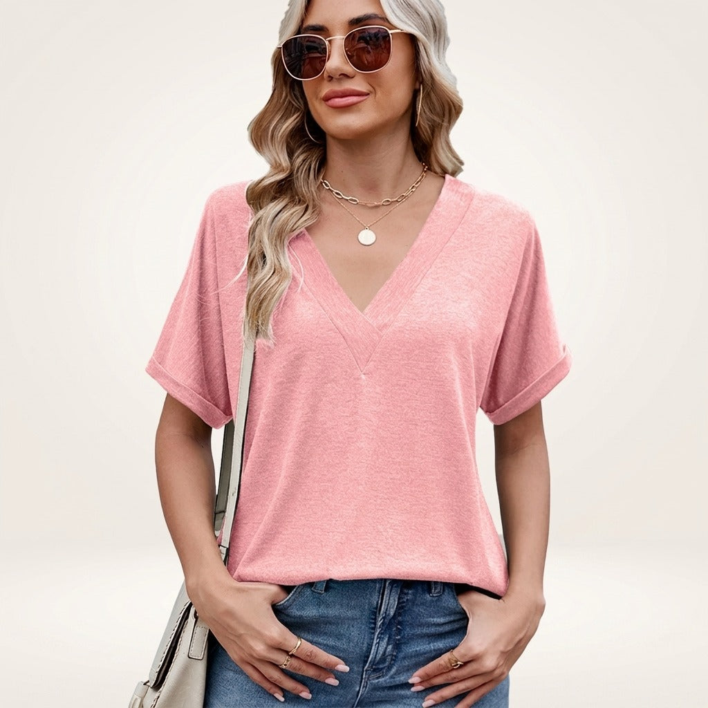 (PAGUE 1 LEVE 2) Blusa Elvara™ com Decote V e Estilo Atemporal