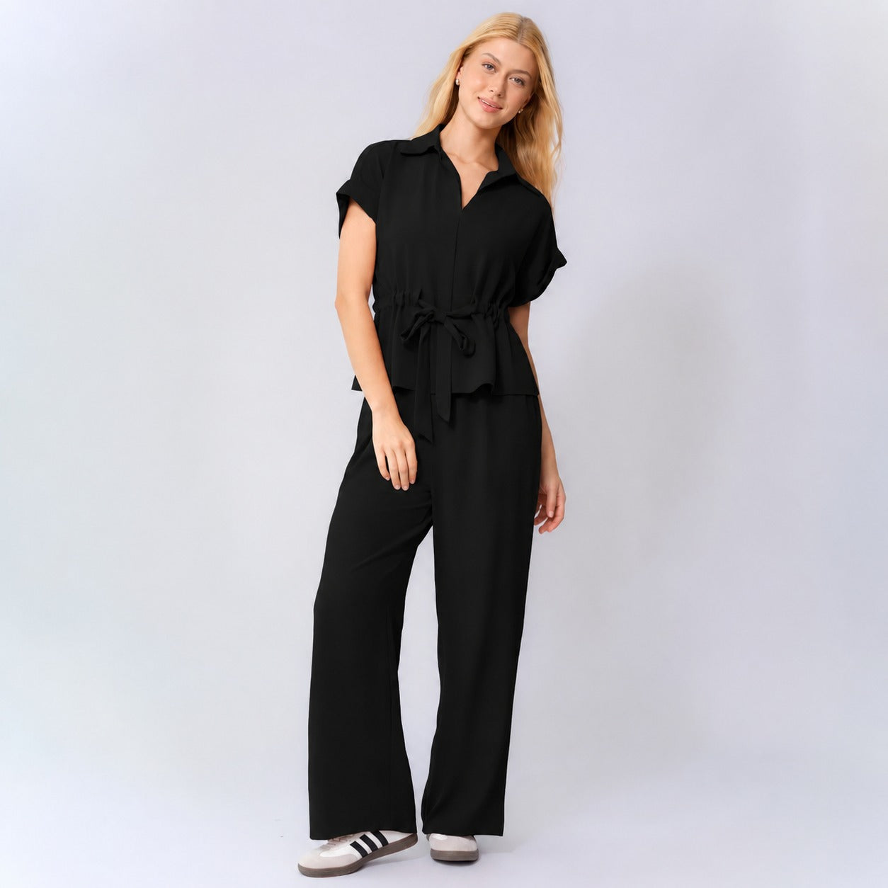 Conjunto Valena™ com Amarração de Laço e Pantalona Fluida
