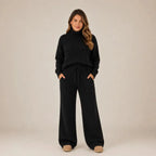 (Pague 1 Leve 2) Conjunto Tatiana de Tricot Mousse - Blusa Gola Alta + Calça